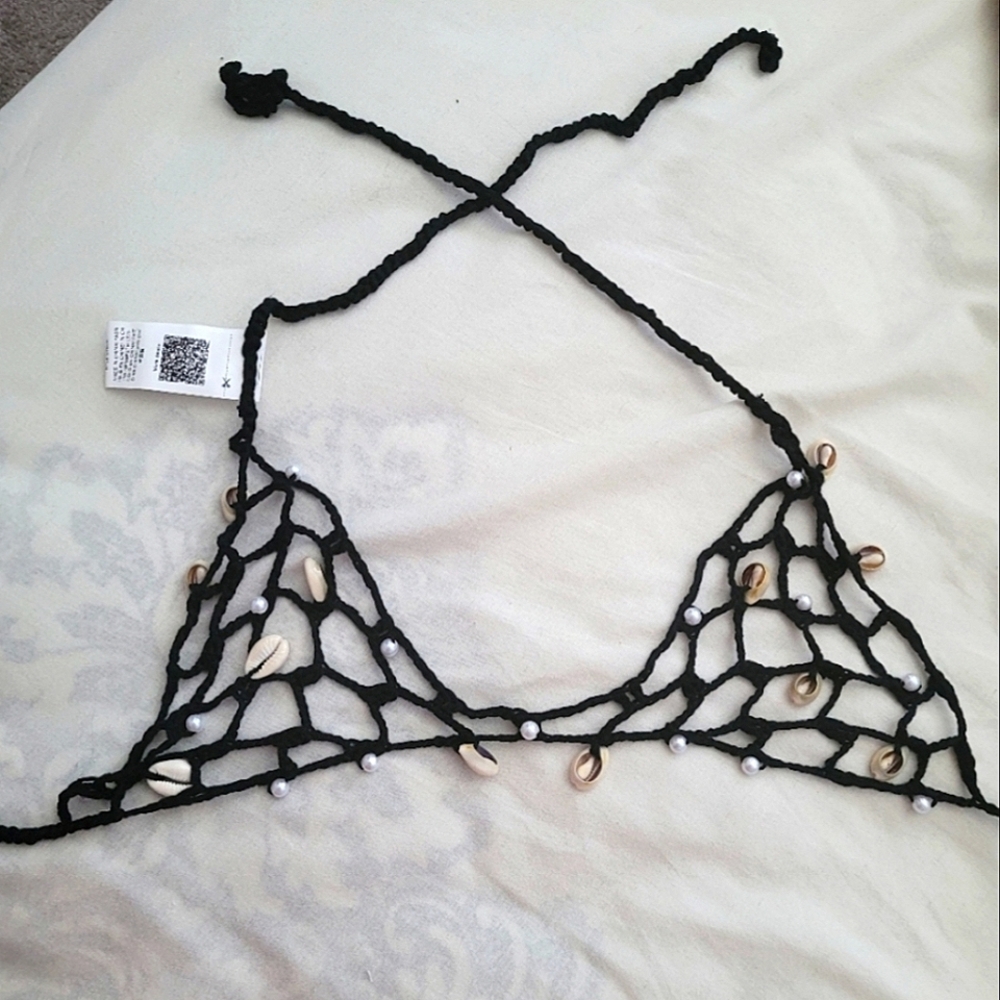 NWOT Shell/Pearl Cover Up without Bikini Top